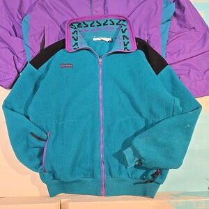 VTG Columbia L Radial Sleeve 3-in-1 Aztec Southwest Bugaboo Fleece Jacket USA 90
